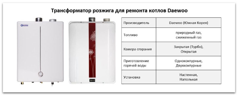 Купить трансформатор розжига для котла Daewoo в Мурманске