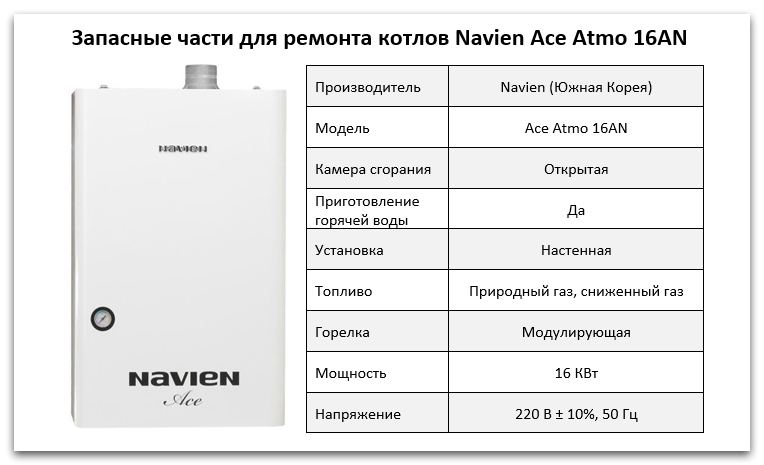Купить запчасти Navien Ace Atmo 16AN в Мурманске